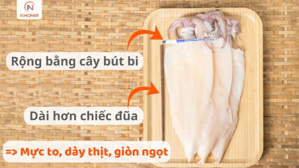 Mực 1 Nắng Vũng Tàu (Trọng lượng 1kg) 9 KÍCH THƯỚC MỰC 1N