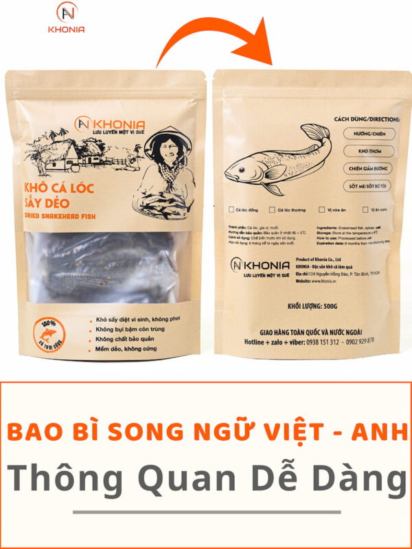 Khô Cá Lóc Sấy - Vị Vừa Ăn 15 SONG NGỮ - CÁ LÓC 3N