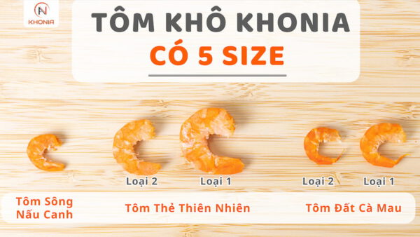 Tôm Khô Cà Mau 12 TÔM KHONIA 5 SIZE