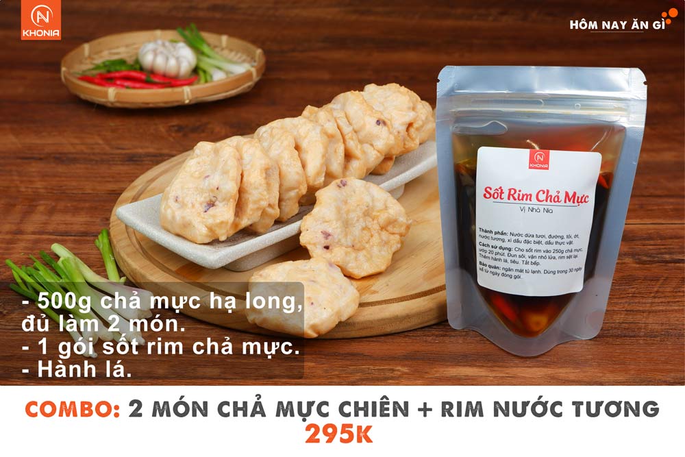 Combo 2 Món Chả Mực Chiên + Rim Nước Tương 1 Combo Chả Mực