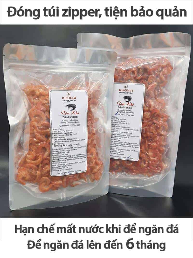 Tôm Khô Giá Bao Nhiêu 1kg? Tôm Khô Làm Món Gì Ngon? 12 tom-kho-dong-tui-zipper-hut-chan-khong